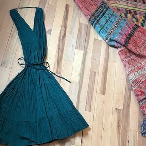 Mes Demoiselles Paris for Anthropologie teal midi dress w/ tags still on